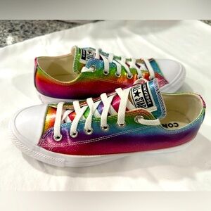 Rainbow Glitter LowTop Converse NEW Women’s Size 9 Unisex